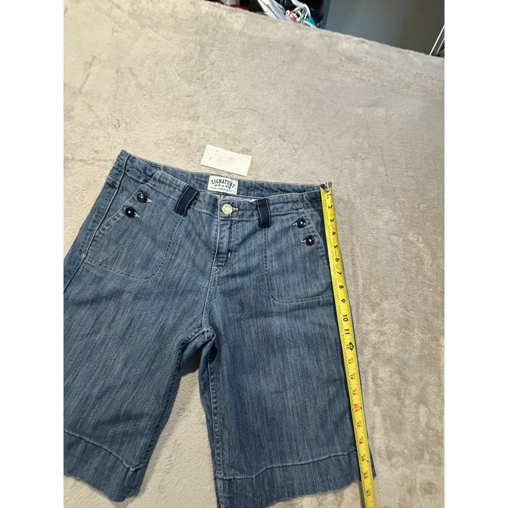 Signature Levi Strauss Denim Shorts Womens 12 Blue Nautical Bermuda